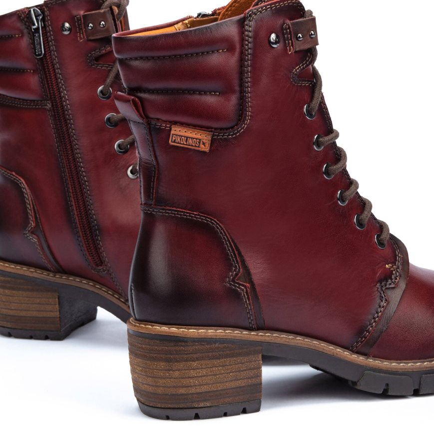 Women's Pikolinos SAN SEBASTIAN Ankle Boots Burgundy | NZ J19A3Q5